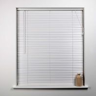 See more information about the Universal 60cm x 27mm Slat White Wood Venetian Blind